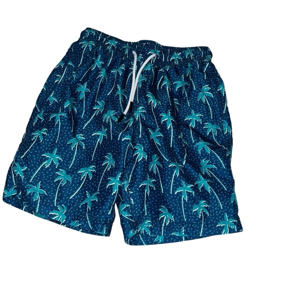 Maamgic kids boys swim trunks palm trees blue 8 bathing suit swimsuit